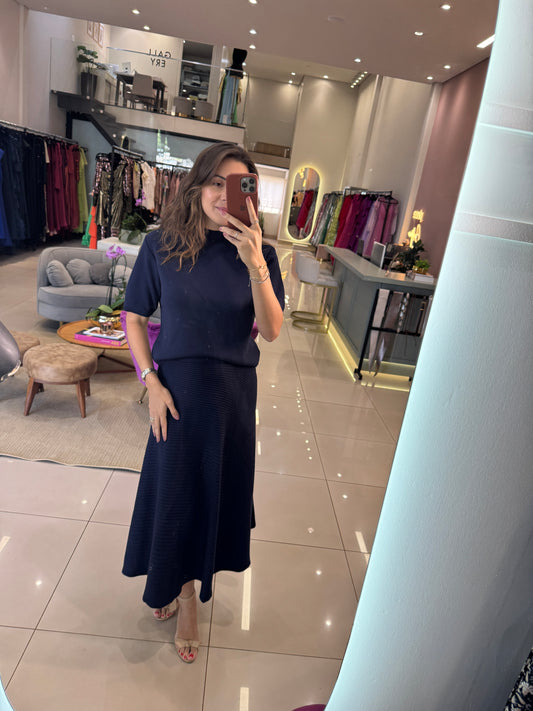 Conjunto em trico azul