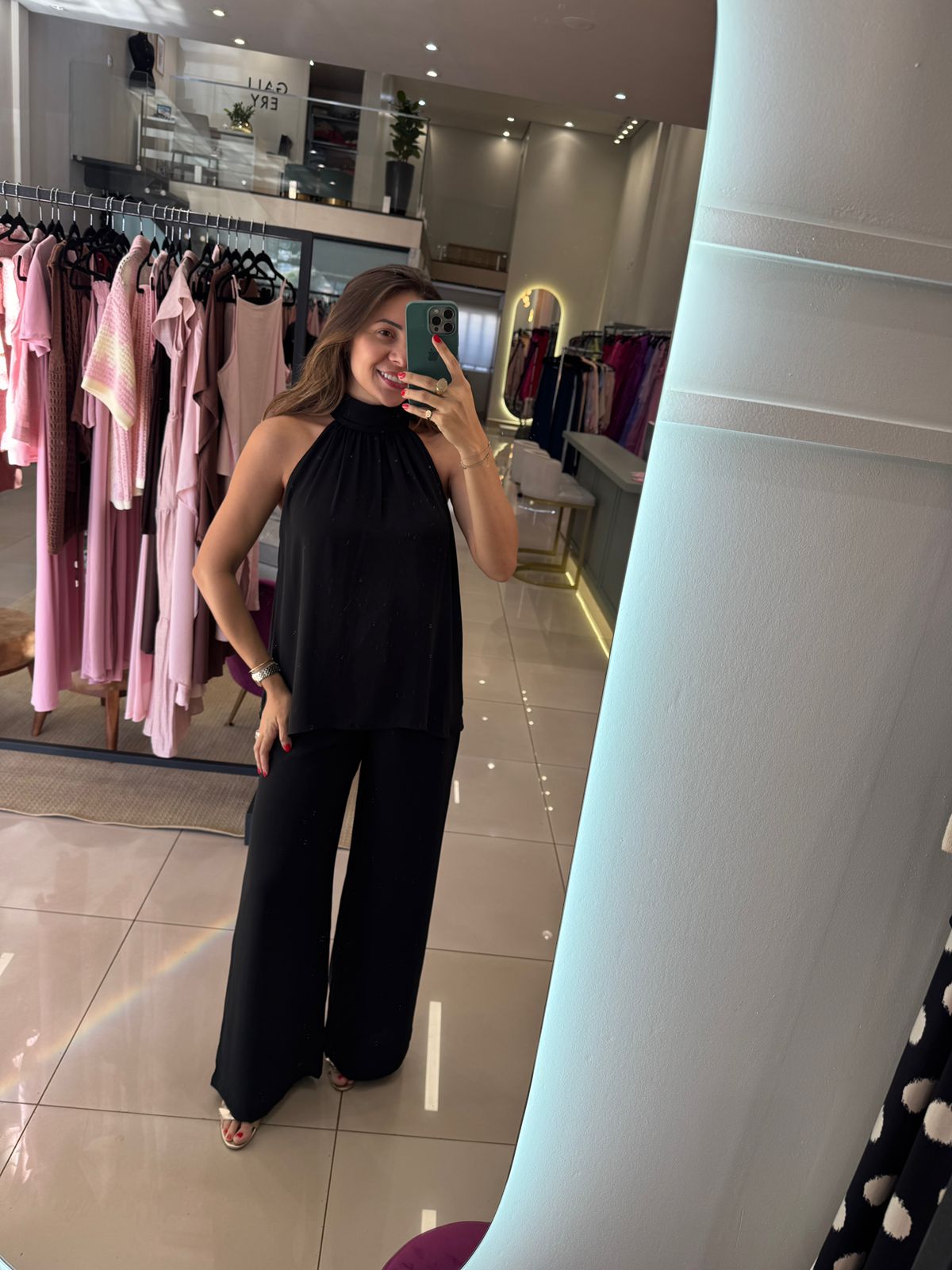 Conjunto gola franzido